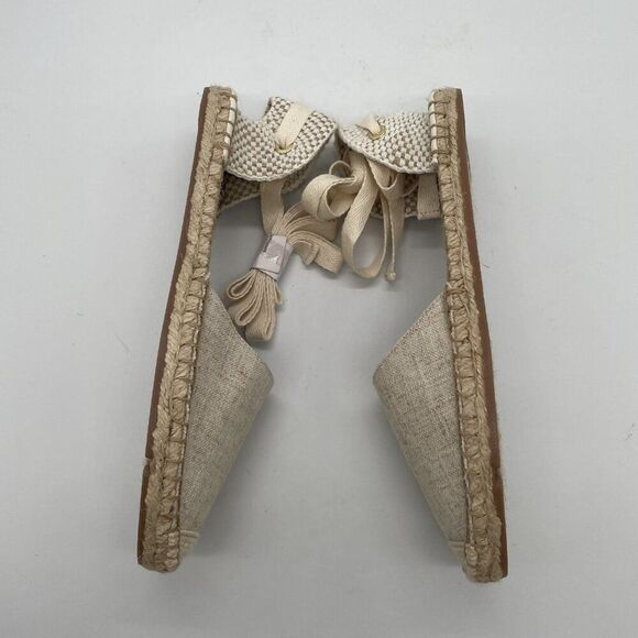 NEW J Crew Shoes Womens Size 6.5 Espadrille Linen Ankle Wrap Flat Summer Casual - Picture 6 of 10